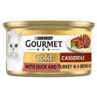 Gourmet Gold Casserole in Gravy Duck and Turkey Wet Cat Food 85g