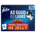 Felix As Good As it Looks Senior 7+ Meat in Jelly Wet Cat Food 12 x 100g