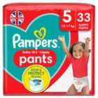 Pampers Baby-Dry Nappy Pants, Size 5 (12-17kg) Essential Pack 33 per pack