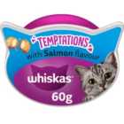 Whiskas Temptations Adult Cat Treat Biscuits with Salmon 60g