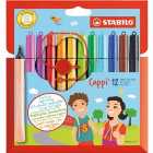 STABILO Cappi colouring pens wallet of 12 assorted colours 12 per pack
