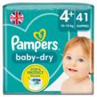 Pampers Baby-Dry Nappies, Size 4+ (10-15kg) Essential Pack 41 per pack