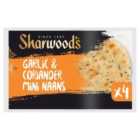 Sharwood's Naans Mini Garlic & Coriander 4 per pack