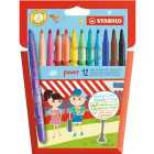 STABILO Power colouring pens wallet of 12 assorted colours 12 per pack