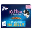 Felix As Good As it Looks Kitten Fish in Jelly Wet Cat Food 12 x 100g