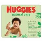 Huggies Natural Care 99% Water Baby Wipes, Multipack 4 x 56 per pack