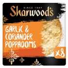 Sharwood's Garlic & Coriander Poppadoms 8 per pack