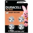 Duracell Specialty CR-2032 Lithium Coin Battery 4 per pack