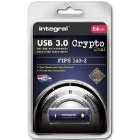 Integral 64GB Crypto Dual FIPS 140-2 Encrypted USB 3.0 Flash Drive - 145MB/s