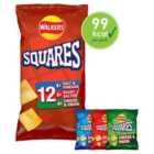 Walkers Squares Variety Multipack Snacks 12 per pack