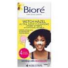 Biore Witch Hazel Ultra Deep Cleansing Nose Pore Strips For Spot Prone Skin 4 per pack
