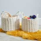 Set of 2 Round Knitted Baskets