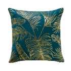 Tropical Leaf Teal Cushion Cover
