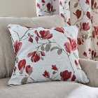 Ellis Floral Jacquard Red Cushion