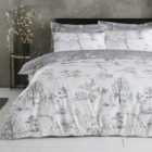 Chinoiserie Grey Reversible Duvet Cover and Pillowcase Set