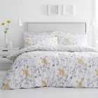 Maria Ochre Reversible Floral Duvet Cover and Pillowcase Set