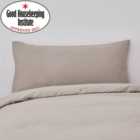 Non Iron Plain Dye Natural Large Standard Pillowcase Pair
