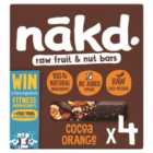 Nakd Cocoa Orange 4 Raw Fruit & Nut Bars 4 x 35g