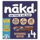 Nakd Blueberry Muffin 4 Raw Fruit & Nut Bars 4 x 35g