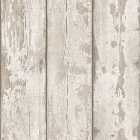 Arthouse White Washed Wood Wallpaper - 10.05m x 53cm
