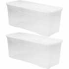 Wham 133L Crystal Storage Box and Lid 2 Pack