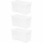 Wham 110L Crystal Storage Box and Lid 3 Pack