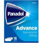 Panadol Advance Paracetamol Pain Killers 500mg Tablets 16 per pack