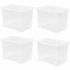 Wham 80L Storage Crystal Box and Lid 4 Pack