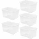 Wham 60L Crystal Storage Box and Lid 5 Pack