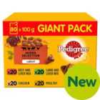 Pedigree Adult Wet Dog Food Pouches Mixed in Jelly Giant Pack 80 x 100g
