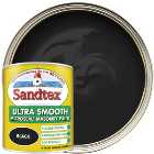 Sandtex Microseal Ultra Smooth Weatherproof Masonry 15 Year Exterior Wall Paint - Black - 1L
