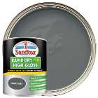 Sandtex Rapid Dry Plus High Gloss Paint - Smoky Grey - 750ml