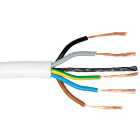 5 Core 3095Y White Heat Resistant Flexible Cable - 0.75mm2 - 10m
