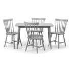 Julian Bowen Set Of Torino Dining Table And 4 Chairs - Grey