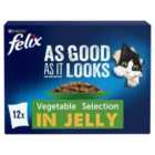 Felix As Good As it Looks Vegetable in Jelly Wet Cat Food 12 x 100g