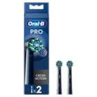 Oral-B Cross Action Black Electric Toothbrush Heads 2 per pack
