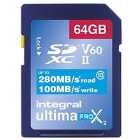 Integral 64GB UltimaPro X2 SD Card (SDXC) UHS-II U3 V60 8K/4K Full HD - 280MB/ss