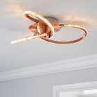 Oria 3 Light Integrated LED Jewel Rose Gold Ceiling Fitting