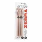 Zebra Rose Gold Smooth Ball Pens 3 pack