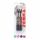 Zebra Funky Ball Point Pen Black Medium x 3