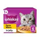 WHISKAS 1+ Cat Tins Farm Menu in Jelly 6 x 400g
