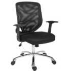 Teknik Office Nova Mesh Back Executive Chair with Matching Black Fabric Seat and Removable Fixed Nylon Armrests