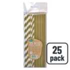 Gold & White Recyclable Bio Straws 25 per pack