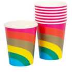 Rainbow Recyclable Paper Party Cups 8 per pack