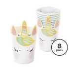 Unicorn Recyclable Paper Party Cups 8 per pack