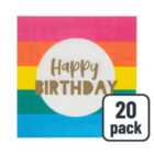 Talking Tables Rainbow Happy Birthday Napkins 20 per pack