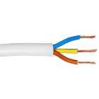 3 Core 3183Y White Round Flexible Cable - 0.75mm2 - 50m