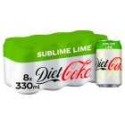 Diet Coke Sublime Lime Can, 8x330ml