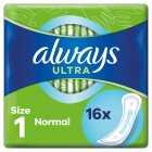 Always Ultra Sanitary Towels Normal Size1 Pads, 15s