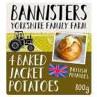 Bannisters Farm 4 Ready Baked Jacket Potatoes 800g